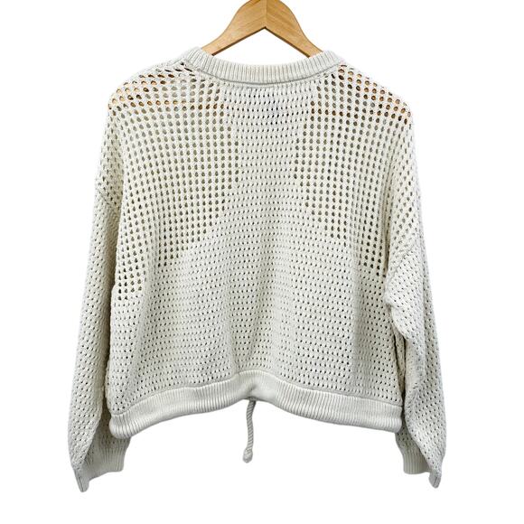 Sweaty Betty white open knit drawstring waist sweater - Picture 5 of 8